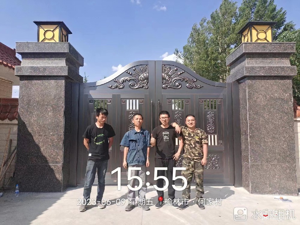 榆林神木農(nóng)村自建房弧形庭院銅門3套